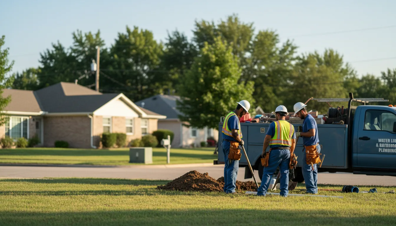 Residential water line and bathroom plumbing service in Letts, IA